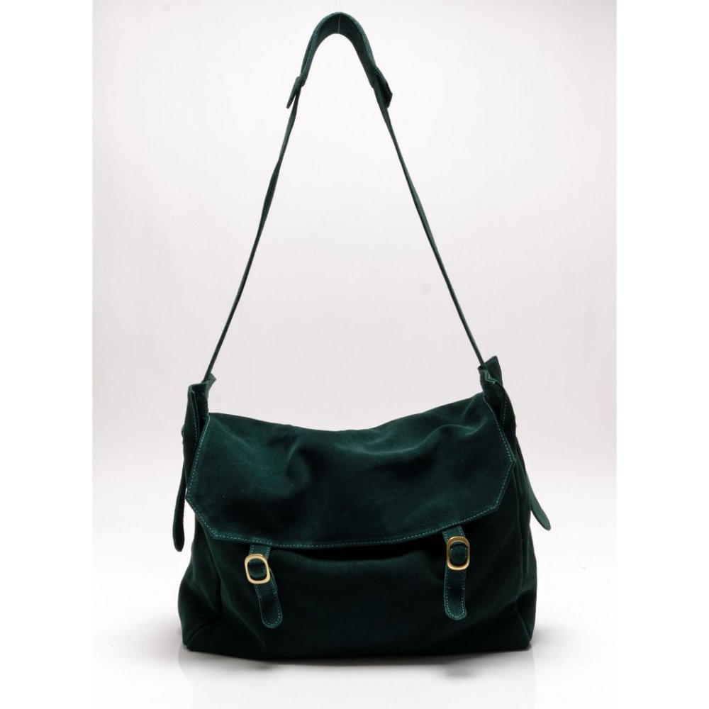 Free People Deep Green Suede Shoulder Bag - Picture 7 of 10